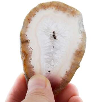 Rockcloud 10 Pcs Agate Light Table Slices, Healing Crystals Geode Stones,Irregular Home Decoration J...