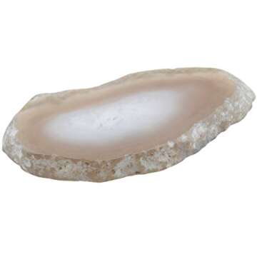 Rockcloud 10 Pcs Agate Light Table Slices, Healing Crystals Geode Stones,Irregular Home Decoration Jewelry Making,Natural Color
