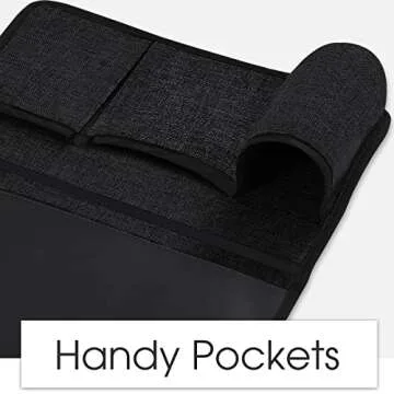 Joywell Bedside Storage Caddy Bedroom Organization Bedside Pocket Caddy Bed Organizer Remote Control Holder 4 Pockets Dorm Insert Mattress for Remote Control, Phone, Magazine, iPad, Tablet, Black