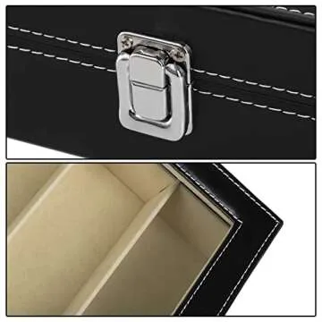 TOPZEA 2 Pack Sunglasses Organizer, PU Leather Eyewear Eyeglass Organizer Display Cases for Jewelry, Glasses Storage Holder Box, Lockable Watch Collection Case with 8 Slot for Women, Men