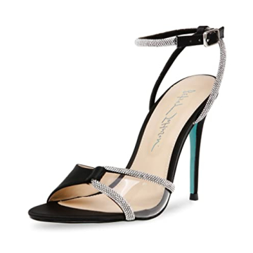 Betsey Johnson Vera Heeled Sandal - Black Satin Elegance