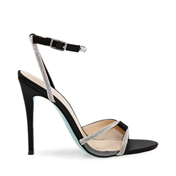 Betsey Johnson Vera Heeled Sandal - Black Satin Elegance