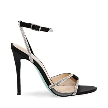 Betsey Johnson Vera Heeled Sandal - Black Satin Elegance