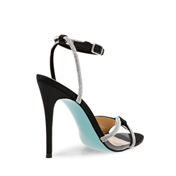 Betsey Johnson Vera Heeled Sandal - Black Satin Elegance