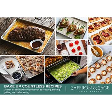 Commercial Quality Cookie Sheet Pan Set by Saffron & Sage