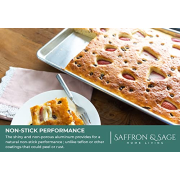 Commercial Quality Cookie Sheet Pan Set by Saffron & Sage