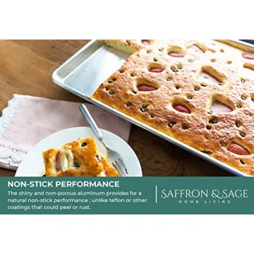Commercial Quality Cookie Sheet Pan Set by Saffron & Sage