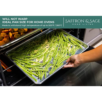 Commercial Quality Cookie Sheet Pan Set by Saffron & Sage