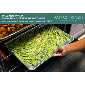 Commercial Quality Cookie Sheet Pan Set by Saffron & Sage