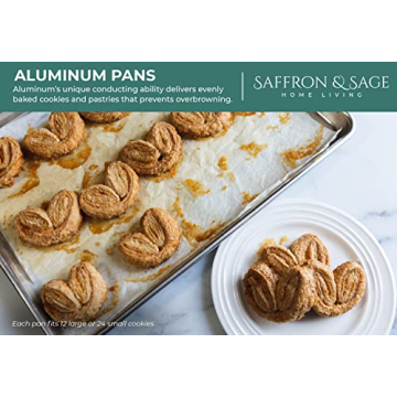 Commercial Quality Cookie Sheet Pan Set by Saffron & Sage