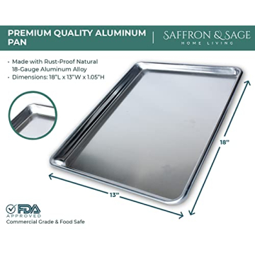 Commercial Quality Cookie Sheet Pan Set by Saffron & Sage