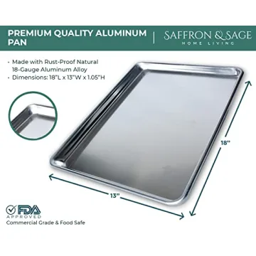 Commercial Quality Cookie Sheet Pan Set by Saffron & Sage