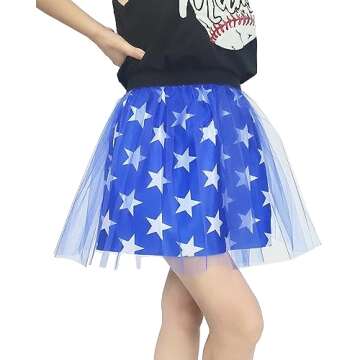 DMLBC Patriotic Tutu Skirt for Women - USA Flag Inspired