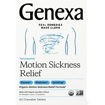 Genexa Motion Sickness Relief | Nausea, Dizziness, & Vomiting Remedy Formula| Soothing Organic Acai ...