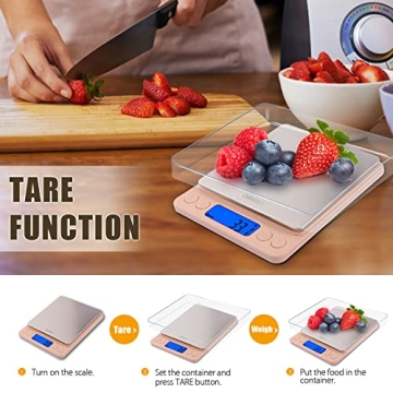 CHWARES Food Scale - Rechargeable Kitchen Scale with Tare Function