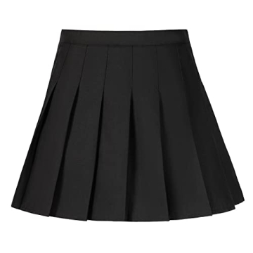 TAMIFLY Women's Stylish Black Pleated Tennis Skirt