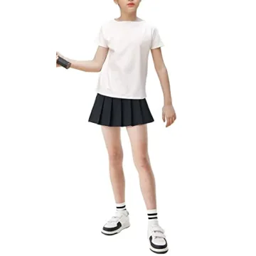 TAMIFLY Women's Stylish Black Pleated Tennis Skirt