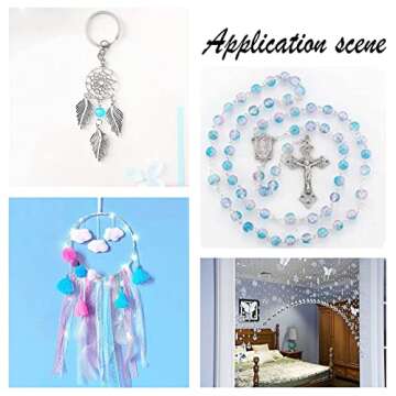 PH PandaHall 600pcs 8mm Crackle Glass Beads 24 Color Crystal Glass Beads Round Loose Beads for Christmas Tree Ornament Bracelet Summer Beading Fishing Friendship Bracelet Mother's Day Jewelry Making