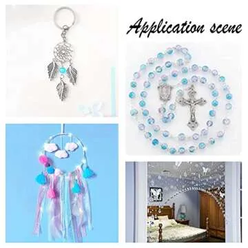 PH PandaHall 600pcs 8mm Crackle Glass Beads 24 Color Crystal Glass Beads Round Loose Beads for Christmas Tree Ornament Bracelet Summer Beading Fishing Friendship Bracelet Mother's Day Jewelry Making