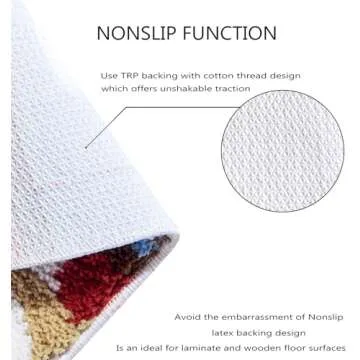 Estmy Cute Gingerbread House Christmas Rug for Bathroom Kitchen Decorations Festive Seasonal Holiday Sweet Candyland Bedroom Accent Rugs, Non-Slip Plush 24''W x 31''L Indoor Rugs