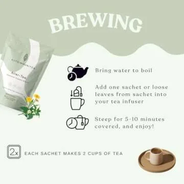 AutoimmuniTea – Soothing Tea Bags for Allergy Relief and Sinus Relief, Organic, Caffeine Free and USDA Certified, Blend of Lemon Balm, Ginger, Nettle, and Licorice, AIP Friendly