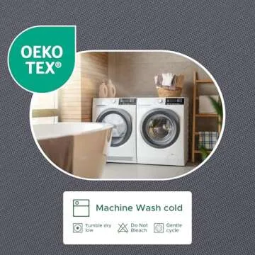 Biscaynebay Hotel Quality Fabric Shower Curtain Liner 72 Inch by 72 Inch, Dark Grey Water Resistant Bathroom Curtains Liners, Rust Resistant Grommets Top Weighted Bottom Hem Machine Washable