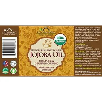 US Organic Jojoba Oil, USDA Certified Organic,100% Pure & Natural, Cold Pressed Virgin, Unrefined, Haxane Free, Sourced from Middle East directly (Large (8oz, 240ml))