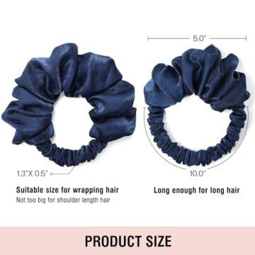 BLINKEEN Heatless Curling Scrunchie, Heatless Hair Curler to Sleep In, No Heat Curls for Long Hair, Soft Sleep Hair Roller (Navy blue)