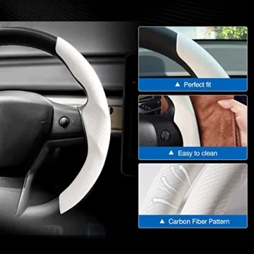 Custom-Fit Tesla Steering Wheel Cover for Model 3/Y