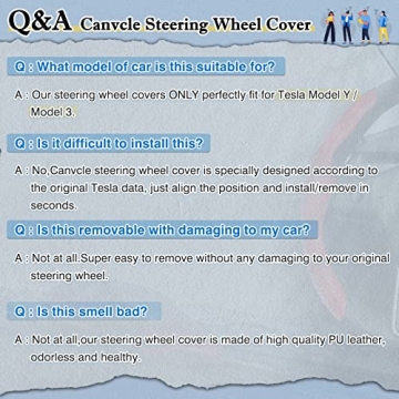 Custom-Fit Tesla Steering Wheel Cover for Model 3/Y