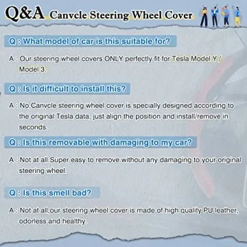 Custom-Fit Tesla Steering Wheel Cover for Model 3/Y