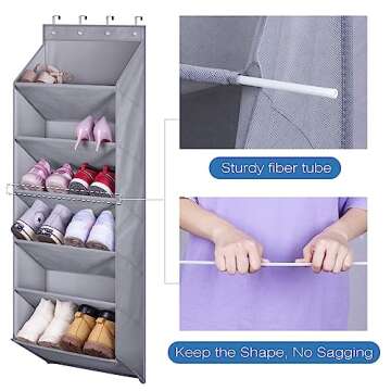 MISSLO Over-the-Door Shoe Rack for 12 Pairs