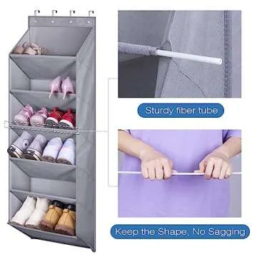MISSLO Over-the-Door Shoe Rack for 12 Pairs