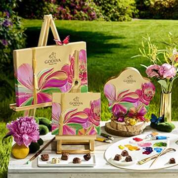 Godiva Chocolatier Gourmet Chocolate Gift Box - Mothers Day, Birthday and Spring Gifting - Assorted Luxury Candy in an Elegant Spring Floral Box - 19 pieces