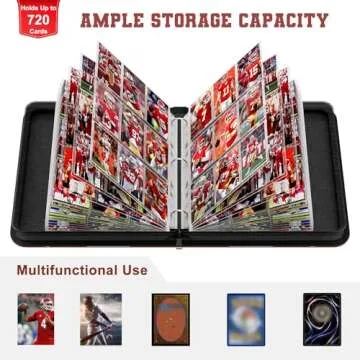 Mlikero 720 Pockets Football Card Binder, Sports Card Binder with Card Display Design, Premium Football Card Holder with Football Wristband Fit for Football Cards 2024