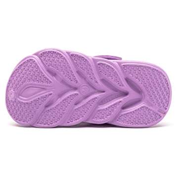 HOBIBEAR Girls Classic Graphic Toddler Garden Clogs Slip on Water Shoes (Purple-Size 7 Toddler)
