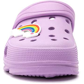 HOBIBEAR Girls Classic Graphic Toddler Garden Clogs Slip on Water Shoes (Purple-Size 7 Toddler)