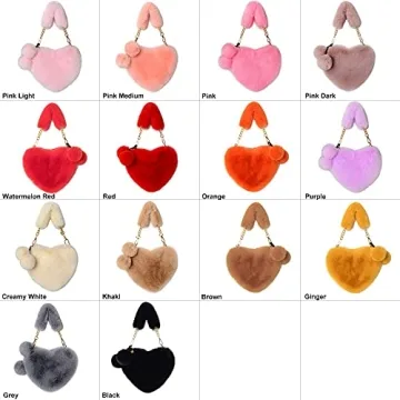 Cute Rejolly Heart Shaped Faux Fur Women Purse