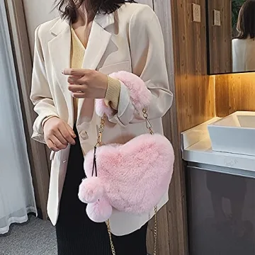 Cute Rejolly Heart Shaped Faux Fur Women Purse