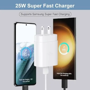 Samsung Fast Charger 25W USB C Cable for Galaxy