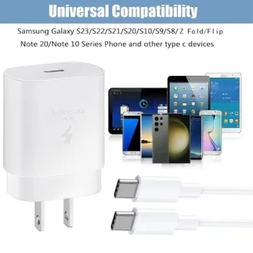 Samsung Fast Charger 25W USB C Cable for Galaxy