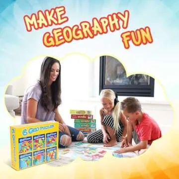 GeoToys GeoPuzzle, Country-Shaped Jigsaw Puzzles Set of 6 in One Box, Geography Puzzle, Map Puzzle, ...