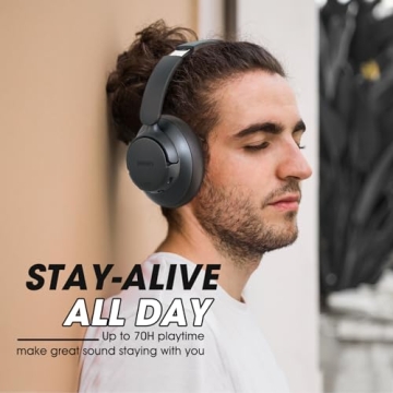 BERIBES Noise Cancelling Headphones with 70H Playtime