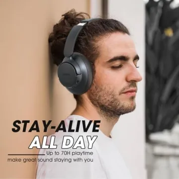 BERIBES Noise Cancelling Headphones with 70H Playtime