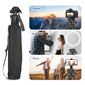 Torjim 67" Aluminum Tripod with Wireless Remote for All Cameras