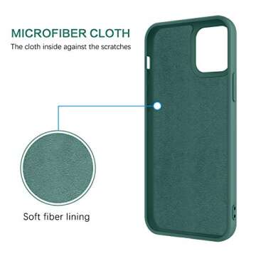 BENTOBEN Compatible with iPhone 12 Case and iPhone 12 Pro Case, Slim Silicone Soft Rubber with 360° Ring Holder Kickstand Car Mount Supported Protective Cute Phone Cases 5G 6.1" (2020), Midnight Green