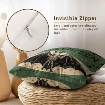 Kawani Halloween Pillow Covers Set of 2 Cotton Decorative Pillows