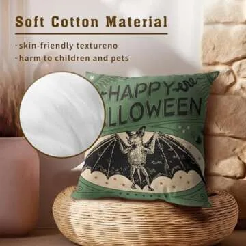 Kawani Halloween Pillow Covers Set of 2 Cotton Decorative Pillows
