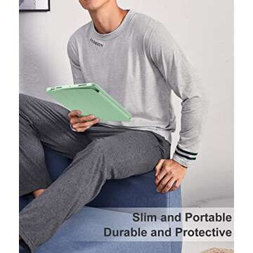 Cousper Trifold Stand Case for iPad Air 5th/4th Generation 2022/2020, 10.9 Inch, with Pencil Holder and Wireless Charging - Matcha Green