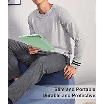 Cousper Trifold Stand Case for iPad Air 5th/4th Generation 2022/2020, 10.9 Inch, with Pencil Holder and Wireless Charging - Matcha Green